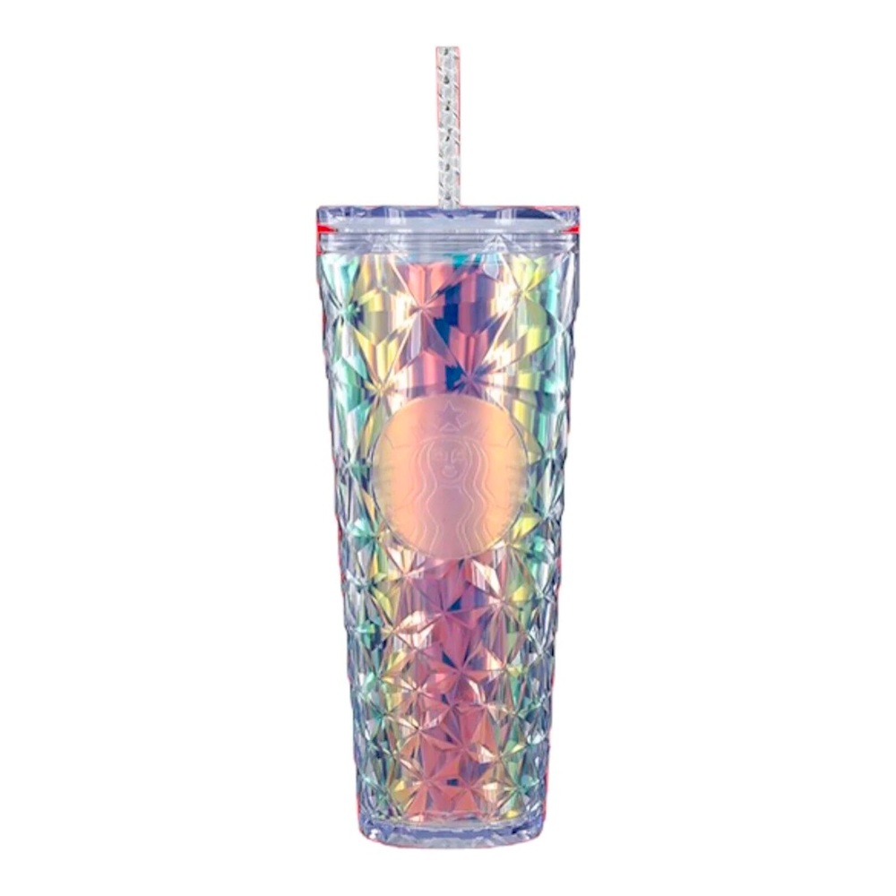 STARBUCKS Iridescent Trenti Holiday 2023 Reusable Cup -NEVER USED